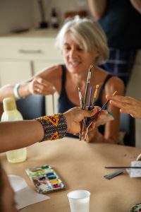 Painting Boruca masks